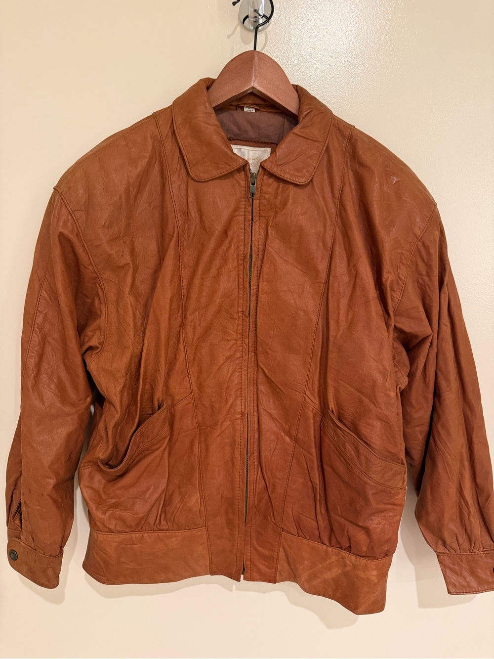 Marshall Field’s Vintage Men's Brown Leather Zip-Front Jacket